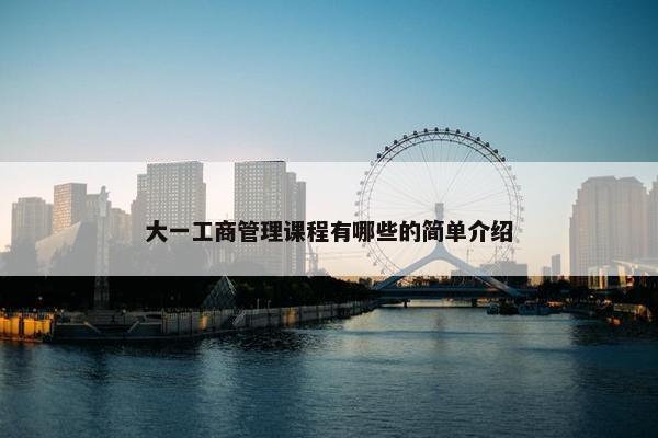 大一工商管理课程有哪些的简单介绍