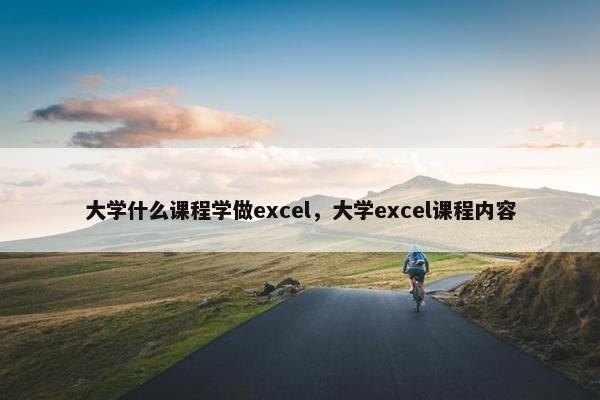 大学什么课程学做excel，大学excel课程内容
