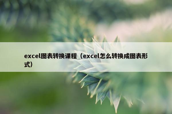 excel图表转换课程（excel怎么转换成图表形式）