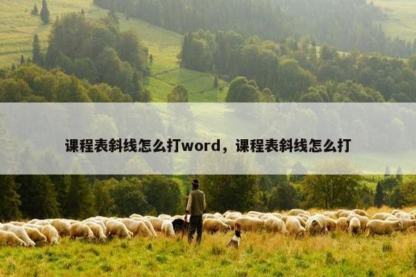 课程表斜线怎么打word，课程表斜线怎么打