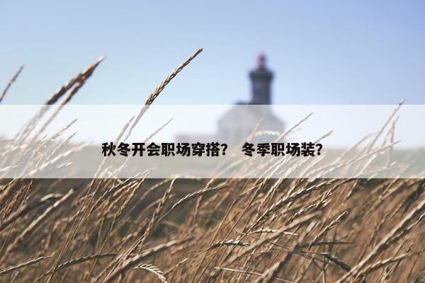 秋冬开会职场穿搭？ 冬季职场装？