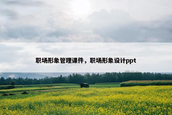 职场形象管理课件，职场形象设计ppt