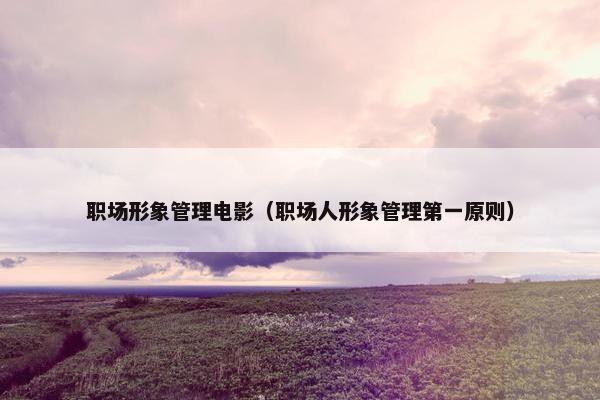 职场形象管理电影（职场人形象管理第一原则）