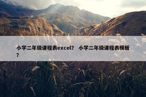 小学二年级课程表excel？ 小学二年级课程表模板？