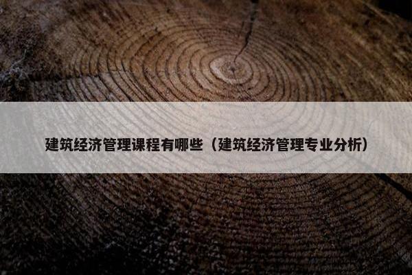 建筑经济管理课程有哪些（建筑经济管理专业分析）