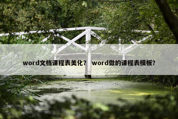 word文档课程表美化？ word做的课程表模板？