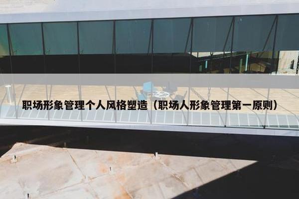 职场形象管理个人风格塑造（职场人形象管理第一原则）