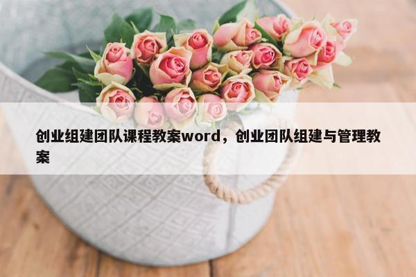 创业组建团队课程教案word，创业团队组建与管理教案