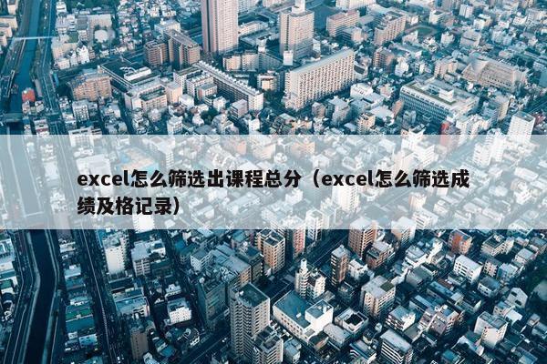 excel怎么筛选出课程总分（excel怎么筛选成绩及格记录）