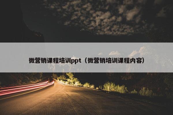 微营销课程培训ppt（微营销培训课程内容）