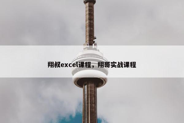 翔叔excel课程，翔哥实战课程