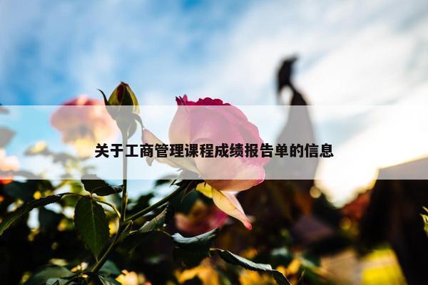 关于工商管理课程成绩报告单的信息