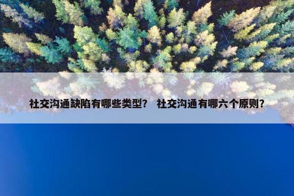 社交沟通缺陷有哪些类型？ 社交沟通有哪六个原则？