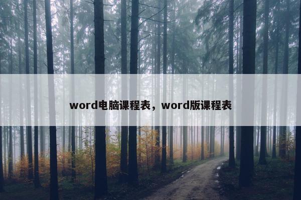 word电脑课程表，word版课程表