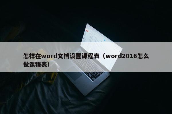 怎样在word文档设置课程表（word2016怎么做课程表）