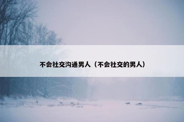 不会社交沟通男人（不会社交的男人）