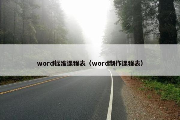 word标准课程表（word制作课程表）