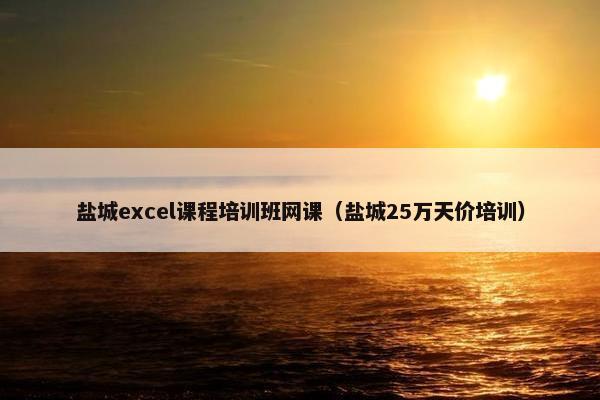 盐城excel课程培训班网课（盐城25万天价培训）