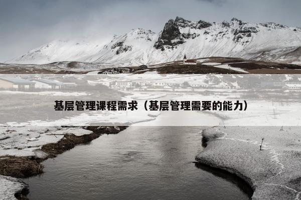 基层管理课程需求（基层管理需要的能力）