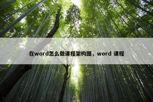 在word怎么做课程架构图，word 课程