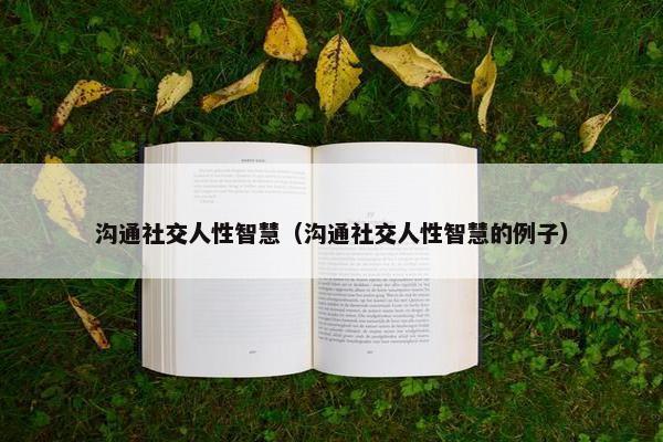 沟通社交人性智慧（沟通社交人性智慧的例子）