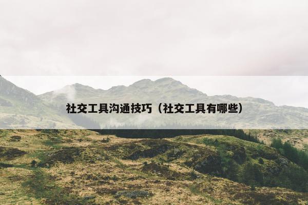 社交工具沟通技巧（社交工具有哪些）