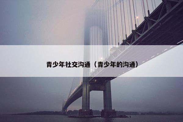 青少年社交沟通（青少年的沟通）