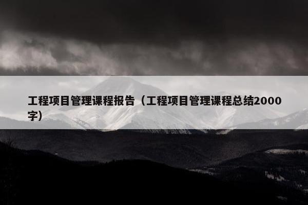 工程项目管理课程报告（工程项目管理课程总结2000字）