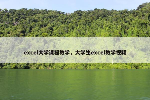 excel大学课程教学，大学生excel教学视频