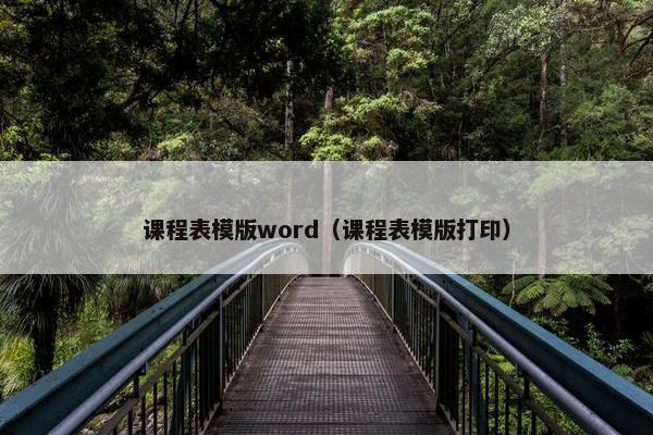 课程表模版word（课程表模版打印）