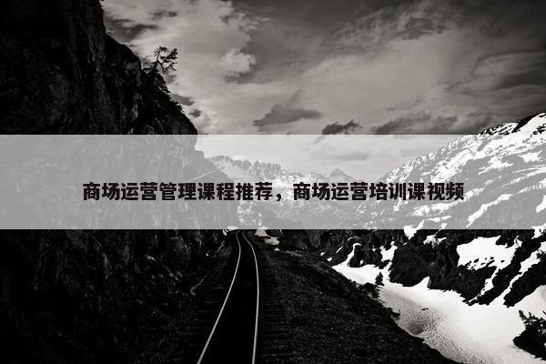 商场运营管理课程推荐，商场运营培训课视频