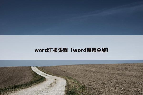 word汇报课程（word课程总结）