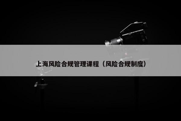 上海风险合规管理课程（风险合规制度）