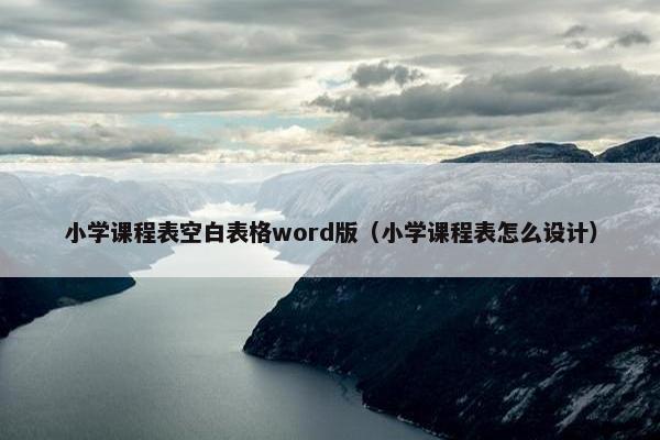 小学课程表空白表格word版（小学课程表怎么设计）