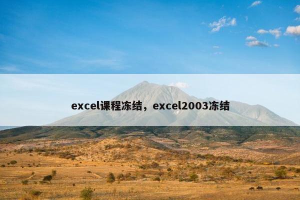 excel课程冻结，excel2003冻结