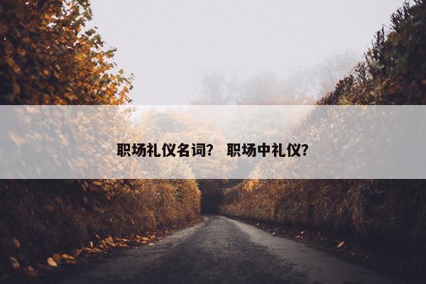 职场礼仪名词？ 职场中礼仪？