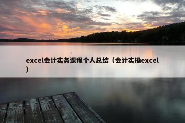 excel会计实务课程个人总结（会计实操excel）