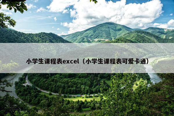 小学生课程表excel（小学生课程表可爱卡通）