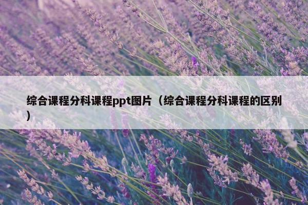 综合课程分科课程ppt图片（综合课程分科课程的区别）