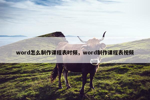 word怎么制作课程表时频，word制作课程表视频
