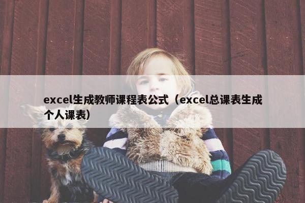 excel生成教师课程表公式（excel总课表生成个人课表）