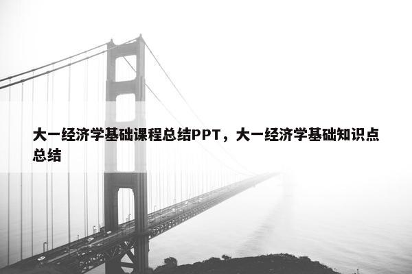 大一经济学基础课程总结PPT，大一经济学基础知识点总结