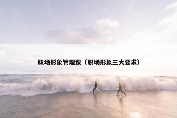 职场形象管理课（职场形象三大要求）