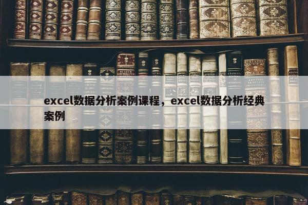 excel数据分析案例课程，excel数据分析经典案例