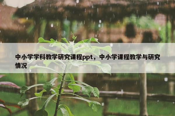 中小学学科教学研究课程ppt，中小学课程教学与研究情况