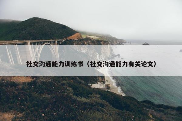 社交沟通能力训练书（社交沟通能力有关论文）