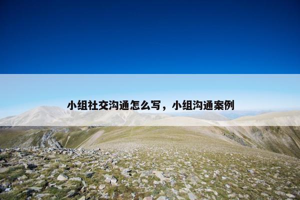 小组社交沟通怎么写，小组沟通案例