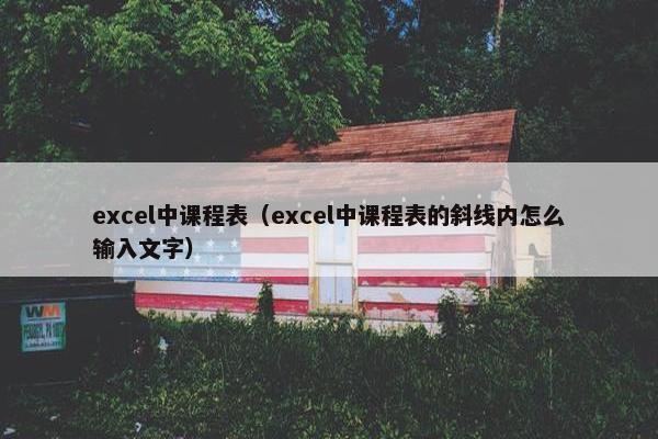 excel中课程表（excel中课程表的斜线内怎么输入文字）