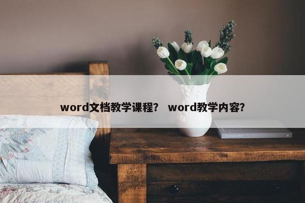 word文档教学课程？ word教学内容？