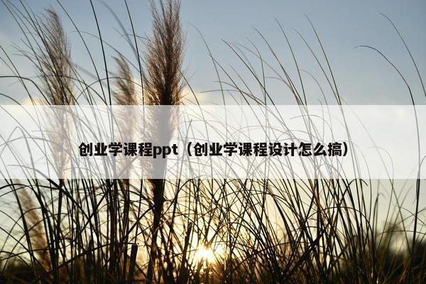 创业学课程ppt（创业学课程设计怎么搞）